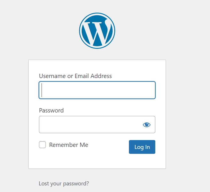 wordpress admin panel login